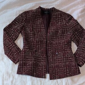 Lafayette 148 New York Burgundy Tweed Blazer